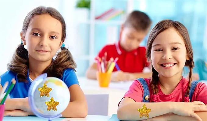 Sparkly Foil Small Star Stickers 500Pcs Gold Star Stickers 1" Diameter for Reward, Arts and Home Supplies Planner (Gold 500pcs)