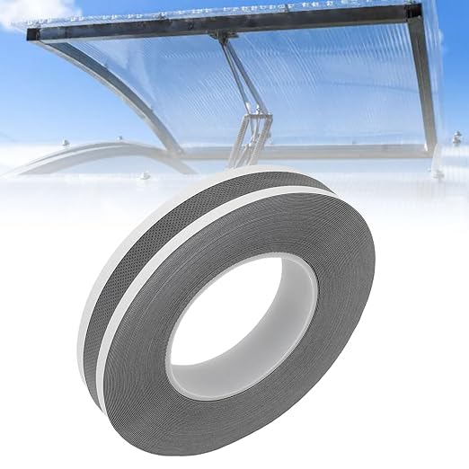 Pssopp Polycarbonate Panel Install Self Adhesive Tape, Water and Dust Proof Non Woven Fabric Solar Panel Mounting Tape for Home Office(25mm W 20m L)