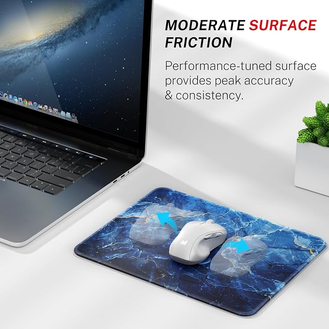 MROCO Essential Office & Gaming Mouse Pad, 8.5 x 11 Inch, Ocean Marble | Anti-Fray Stitched Edges, Functional Pattern Design, Non-Slip Rubber Base, Water and Stain Resistance