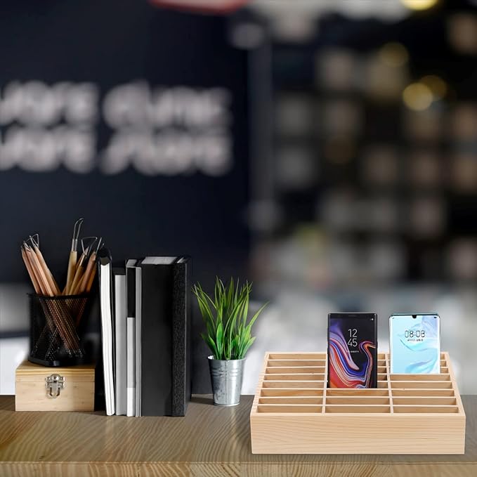 SEWACC Cell Phone Storage Box Cell Phone Rack Compartment Case Storage Holder Meeting Room Organizer Meeting Room Organizer Display Rack Shop Supply