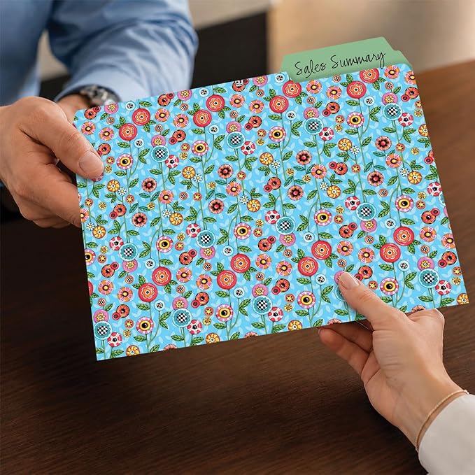 Current Mary Engelbreit File Folders Value Pack - Bulk Set of 24, 6 Pretty Decorative Designs, 1/3 Cut Tabs, Heavy-Duty Paper Stock, Office Supplies for Home & Work, 9-½” x 11-¾” Letter Size
