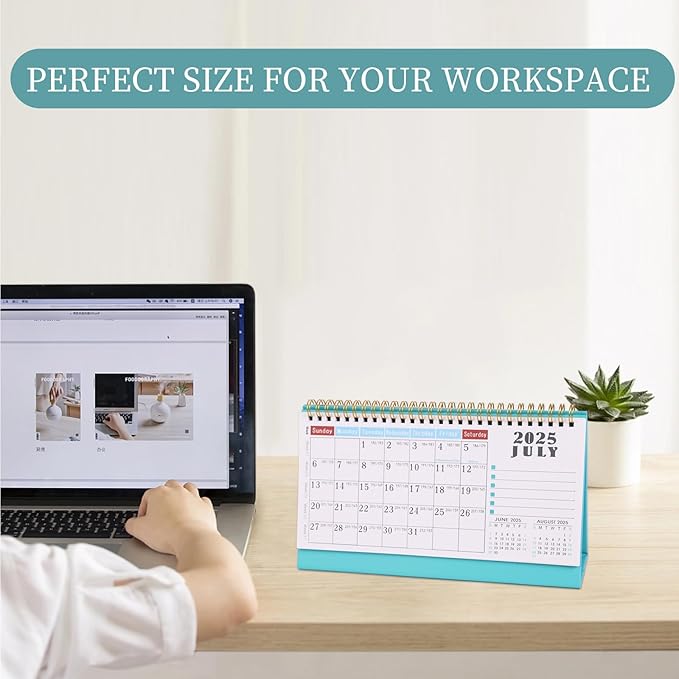 MultiBey Desk Calendar 2025-2026, 18 Months Calendar from July. 2025 to Dec. 2026, 9.9" x 5.8" Standing Flip Small Desk Calendar Floral with Thick Paper, Includes Stickers