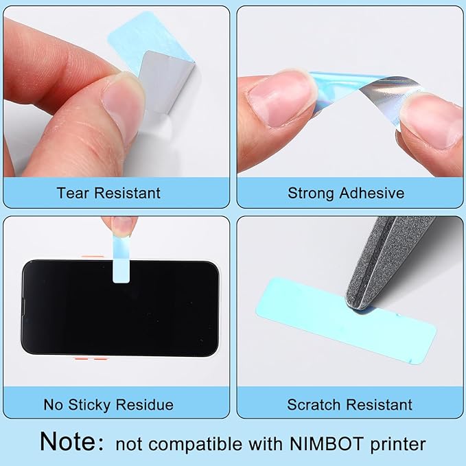 Gersoniel 1600 Pcs Label Tapes Compatible with D30 Label Printer Laminated Labeling Stickers Thermal Labels for Home Office(Laser Blue,12 x 40 mm)