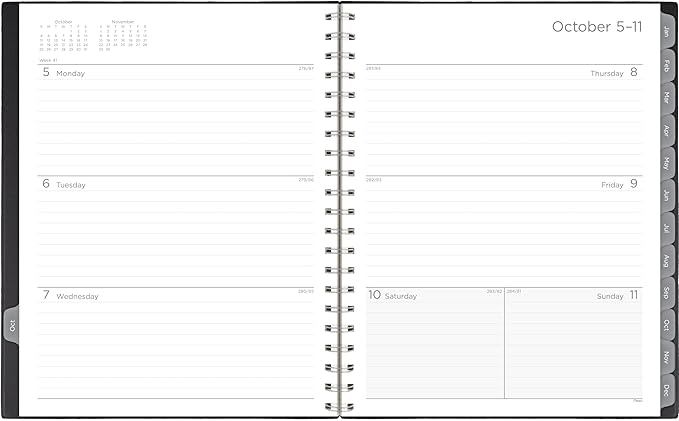 Mead 2027 Planner, Weekly & Monthly, 15-Month Oct-Dec, 8.5" x 11", Black (CRW6200527)