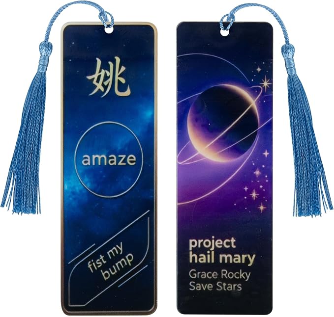 for 2 Pack Project Hail Mary Merch Inspired Bookmark Stuff, Rocky Grace Amaze Bookmarks Gifts Shirt Poster Accessories Merchandise for Fans Men Women Birthday Book Lovers