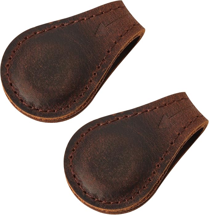 Magnetic Leather Bookmarks Book Marks for Reading Women Men Book Lovers Readers (Brown-2PC)