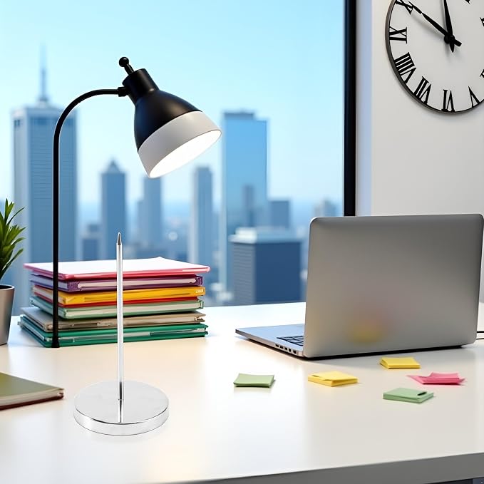 Silver Safe Memo Holder Spike Stick for Bill Receipt Note Paper Order Office Desk, Desk Accessories and Workspace Organizers
