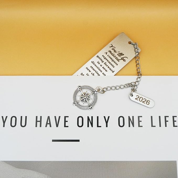 Coworker Leaving Gifts for Women Men Going Away Farewell Goodbye Gift for Coworkers 2026 Retirement Gift Compass Bookmark You Will Be Missed for Friends Boss Teacher Nurse Work Bestie