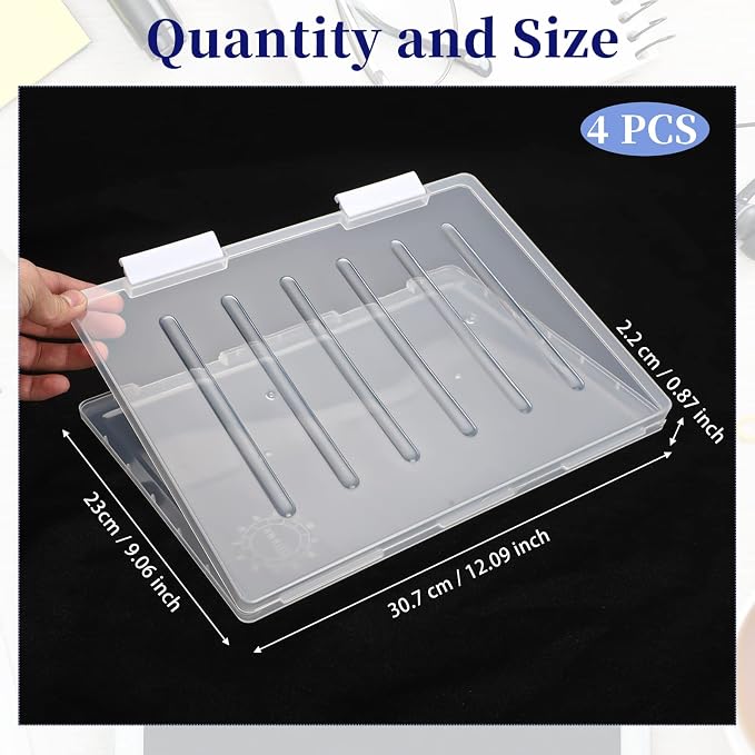 4 Pcs Magazine Protectors for Collectors A4 File Paper Storage Box Magazine Covers Plastic Protector Clear Portable Project Case Holder Folder Document Organizer for Office Supplies, 12. 1 x 9. 1 Inch