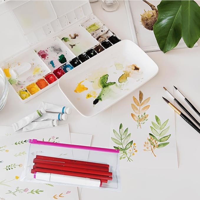 10 Pack Plastic Envelopes Pencil Pouch,Clear Pencil Bags with Zipper,10 Colors with Label Reusable Pencil Pouches for Office Supplies (A-Multicolor)