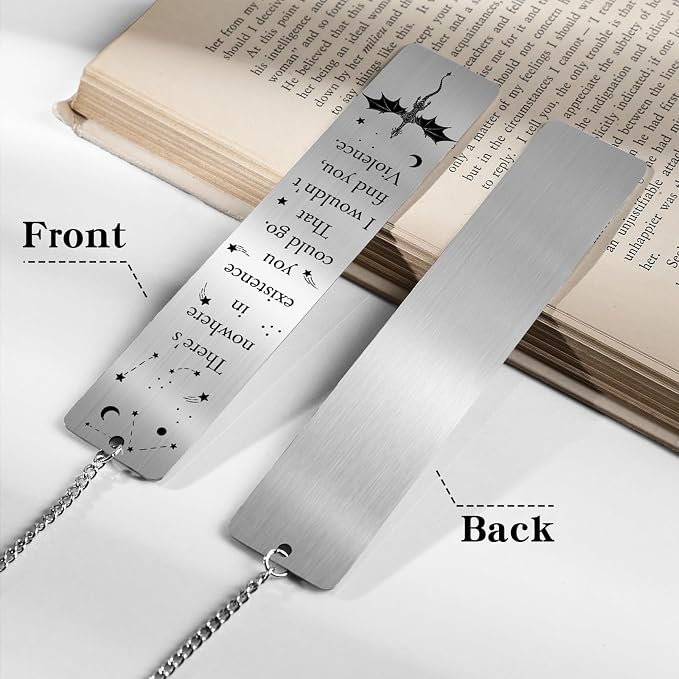 Cool Fourth Wing Bookmark - Gift for Fantasy Novel Lovers Dragon Bookmarks Gifts for Book Lovers Novel Fans Bookworm Teacher Page Markers for Men Books Accessories Students Birthday Gifts