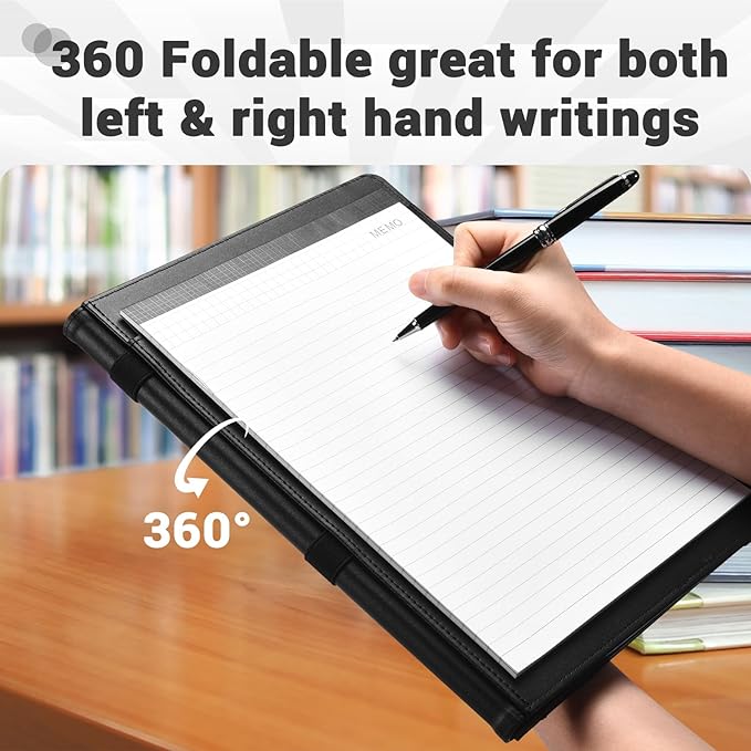 Padfolio with Clipboard Pacific Mailer Clipboard Notebook Resume Portfolio Folder Legal Document Organizer Legal Pad Holder for Interview School Business Office Conference
