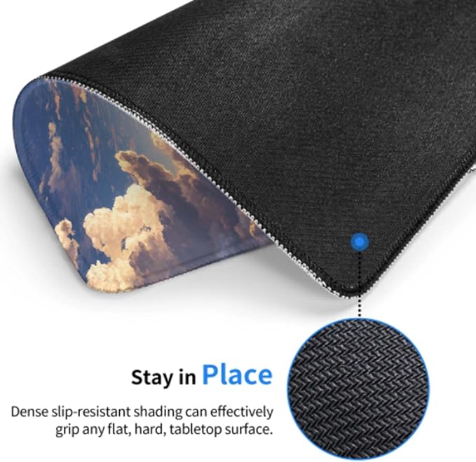 Voltique Mouse Pad Small Desk Mat, Cute Cat Computer Mousepad with Stitched Edges Non-Slip, Keyboard Mouse Pad for Desktop Office Desk Accessories