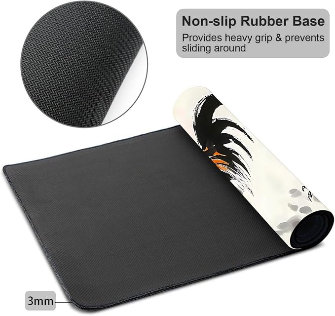 Mouse Pad Gaming Mousepad 31.5x11.8 Inch XXL Large + Coasters,Desk Mat with Stitched Edges, Non-Slip Rubber Base, Thick Mouse Pad for Computer, Laptop, Office & Home - Watercolor Chicken