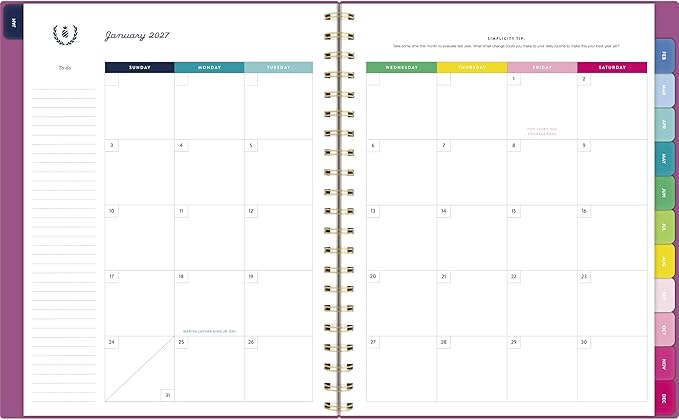 AT-A-GLANCE 2027 Planner, Simplified by Emily Ley, Weekly & Monthly, 8.5" x 11", Nostalgia Pink (EL60-905-27)