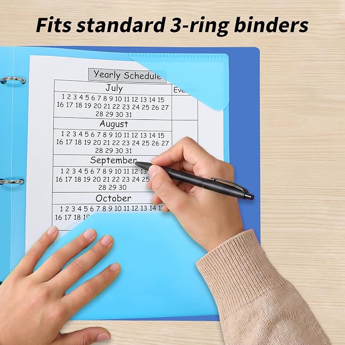16 Pack Plastic Folders with Pockets 3 Hole Punched, Assorted Colors – Durable 2-Pocket Plastic folders for 3 Ring Binder Folder, Letter Size Folders for Office, High School & Back to School