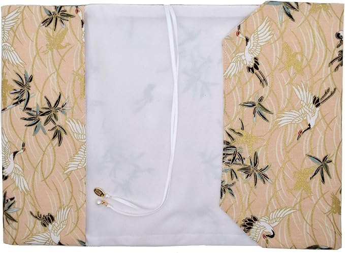 BLBMH 6x9 Bible Book Cover for Women, Non-Stretch Fabric Protector for Paperback, Soft Cloth Sleeve with Bookmark for Journals Notebooks | Privacy Reading Gift - Crane Beige