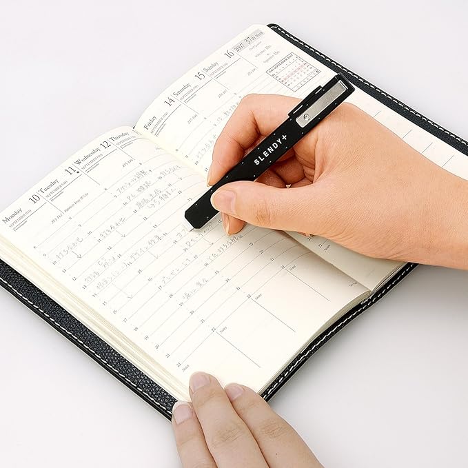 SEED Thin Steel Holder Eraser Slendy+, Black (EH-S-K)