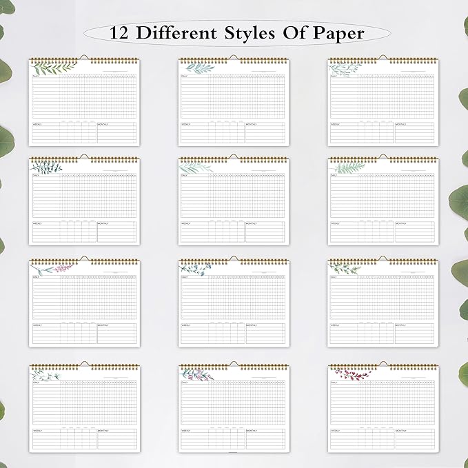 Habit Tracker Calendar，12 Monthly Habit Tracker Journal with Spiral Binding,Undated Weekly Monthly Planner to Boost Productivity&Self Improvement,7.5"x10"