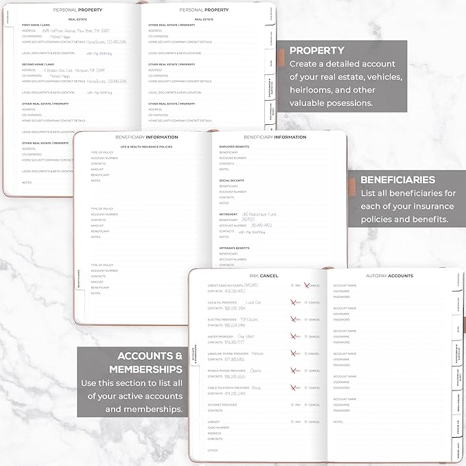 Clever Fox End of Life Planner – Final Arrangements Organizer for Beneficiary, Will Preparation, Last Wishes & Funeral Planning, A4 (Rose Gold)
