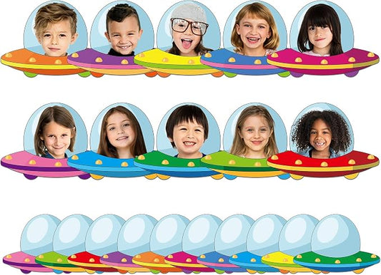 gisgfim 80Pcs Outer Space Cutouts Back to School Decorations Bulletin Board Flying Saucer Ship Paper Cut-Out Classroom Decor for Boy Girl DIY Craft Photo Wall Kindergarten Preschool Party Favor Supply
