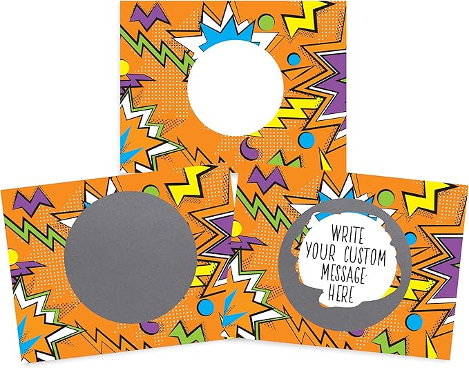 My Scratch Offs 50 Pack Zig Zag Orange DIY Custom Make Your Own Scratch Off Cards for Teacher Supplies, Classroom Must Haves, Motivational Cards for Students & Small Business