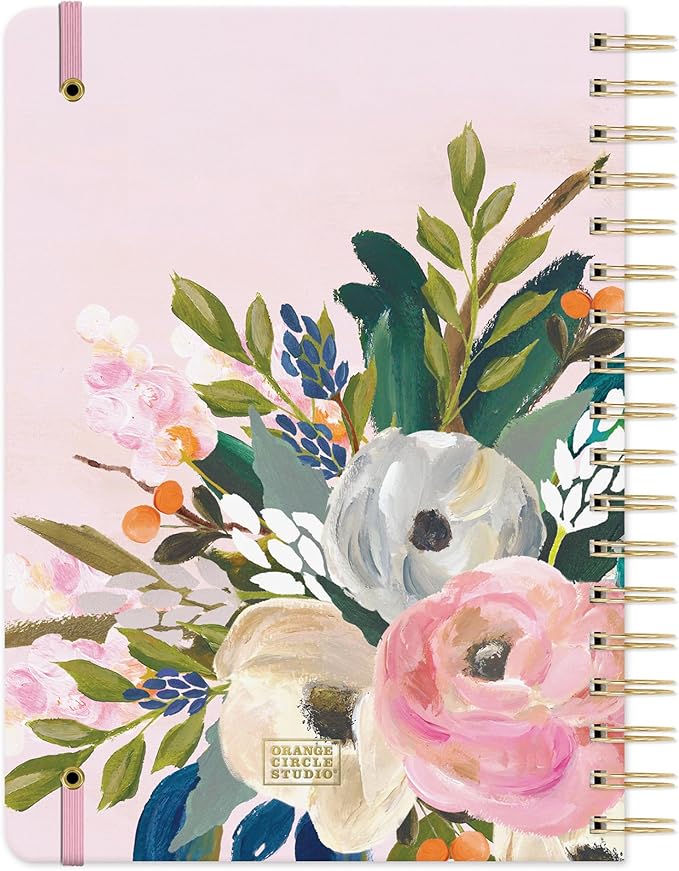 Orange Circle Studio 2026 Planner, Amazon Exclusive, Bella Flora, Tri-Tab Planners, Triple-Section, 9.6" x 7", Weekly Monthly Planner Calendar for School, Work, Includes Note Pages