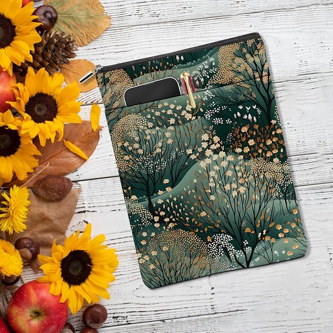 Abstract Tree Leaf Book Sleeve Accessories Cover Book Protector Christmas Birthday Boss Day Books Lovers Gifts Bookish Books Club Gifts for Readers Women Librarian Coworker Mom