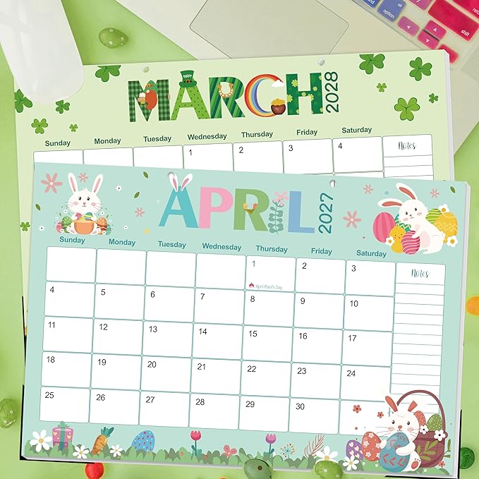 Guasslee Desk Calendar 2026-2028,36 Months Calendar Runs from 2026 Jan. to 2028 December, 17"x11.5" Monthly Desktop/Wall Planner with Thick Paper and Notes for Home School & Office