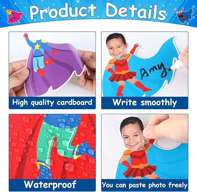 160Pcs Hero Theme Cutouts Back to School Bulletin Board Decorations Super Party Paper Cut-Outs Hero Themed Classroom Decor for Boy Girl DIY Craft Photo Wall Kindergarten Preschool Party Favor Supplies
