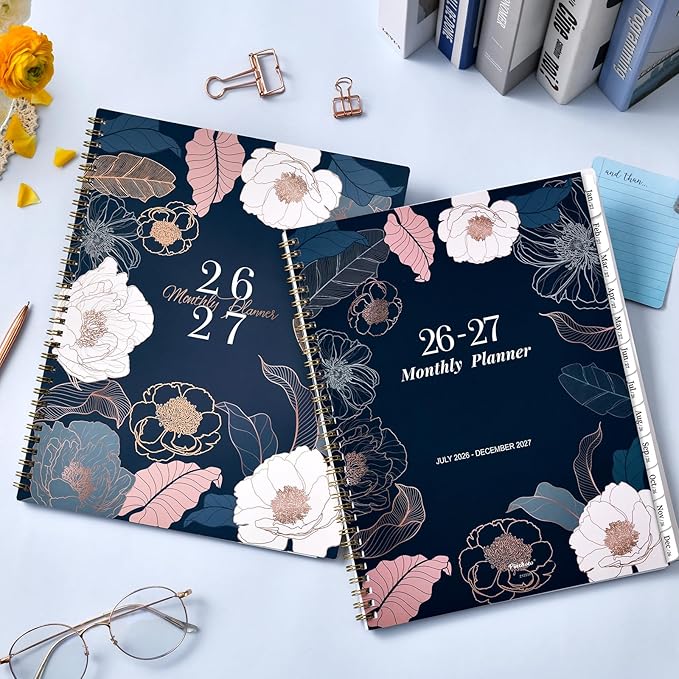 2026-2027 Monthly Planner - 9" x 11" 18 Months Calendar Planner, Jul. 2026 - Dec. 2027, 26-27 Monthly Calendar Planner, 18 Monthly Planner/Calendar 2026-2027 with Tabs, Back Pocket, Twin-Wire Binding