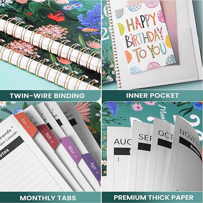 2026-2029 Monthly Planner - 3 Year Planner 2026-2029, Jul. 2026 - Jun. 2029, 9'' x 11'', Calendar Planner with 36 Colorful Monthly Tabs, Inner Pocket, Holidays, Great for Long-Term Planning