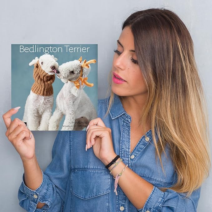 2026 Wall Calendar, Bedlington Terrier Wall Calendar, 12" x 24" Open,Family Planner Calendar, Home & Office Organizer,Hangable, for Dogs Lover