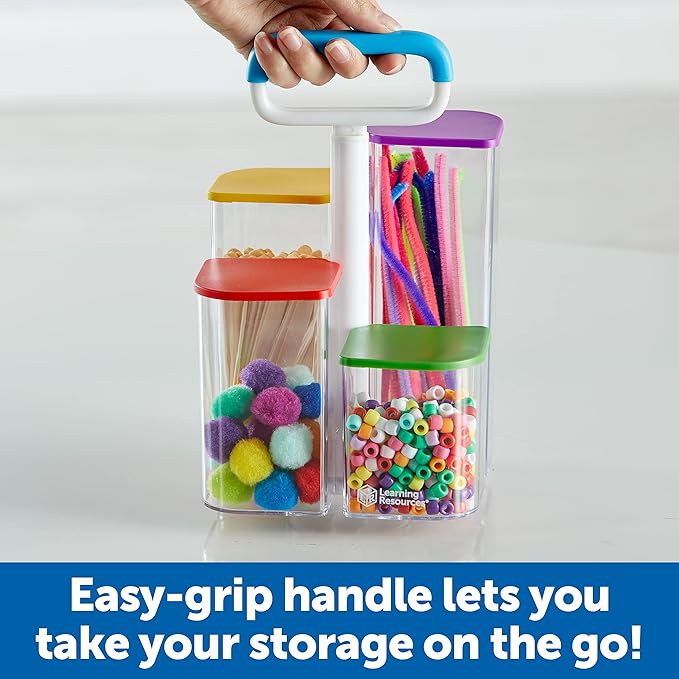 Learning Resources Create-a-Space See-Thru Storage Caddy , 9 Pieces, Classroom Organization, School Supplies Organizer