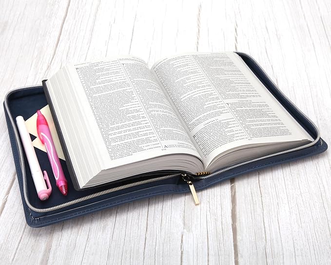 Eccolo Zippered Bible and Book Cover Case for Men and Women, Holds & Protects Standard 5.5 x 8.5 Bibles