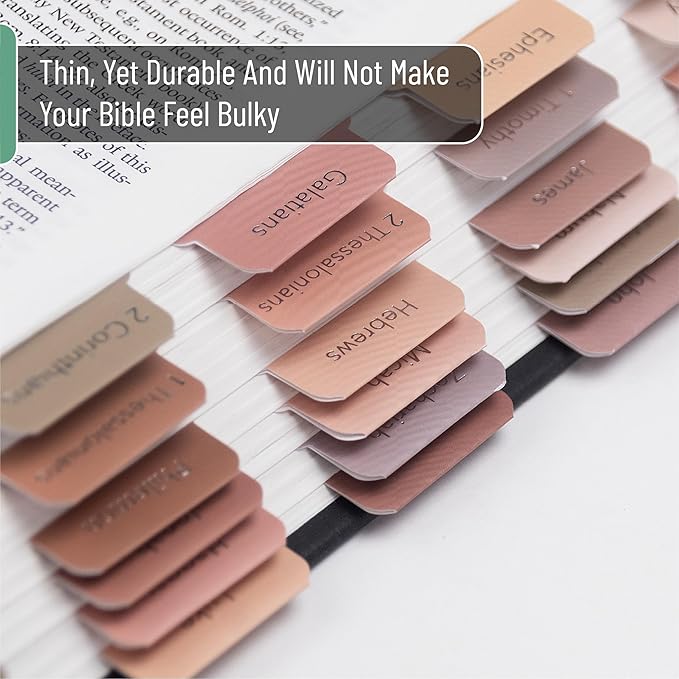 Mr. Pen- Bible Tabs, 75 pcs, Earthy Brown, Gold Foil Lettering, Laminated Bible Tabs for Women and Men, Bible Index Tabs, Bible Book Tabs, Bible Labels Tabs, Mr. Pen Bible Tabs
