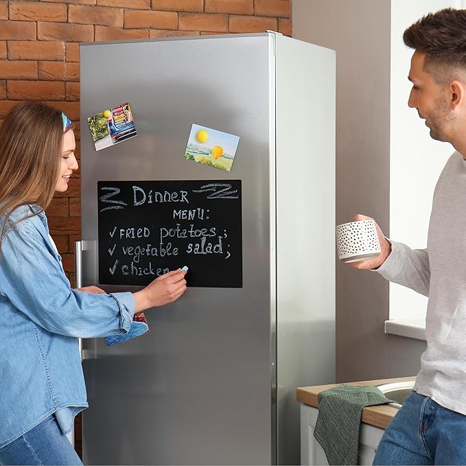 Magnetic Chalkboard Wallpaper Stick and Peel, 47" x 94"Chalk Board Contact Paper with Adhesive on Wall for School, Office, Kitchen Fridge, Drawing