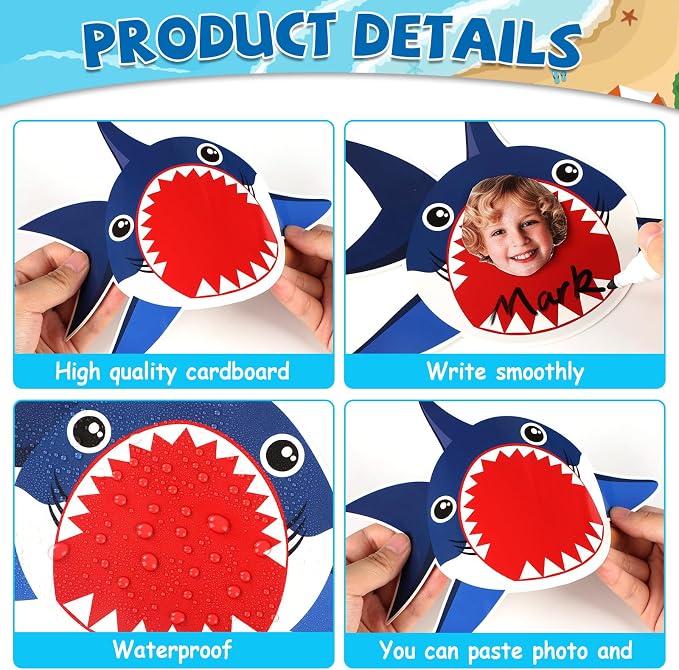 gisgfim 80Pcs Summer Cutouts Shark Decorations Under The Sea Bulletin Board Ocean Animal Paper Cut-Outs Classroom Decor for Boy Girl DIY Craft Photo Wall Kindergarten Preschool Party Favor Supply