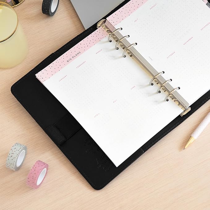 Filofax Calendar Diary Refill, A5 Size, Week-to-View, Confetti Minimal Diary Pack, Multilingual: Five Languages, 2025 (C68591-25)