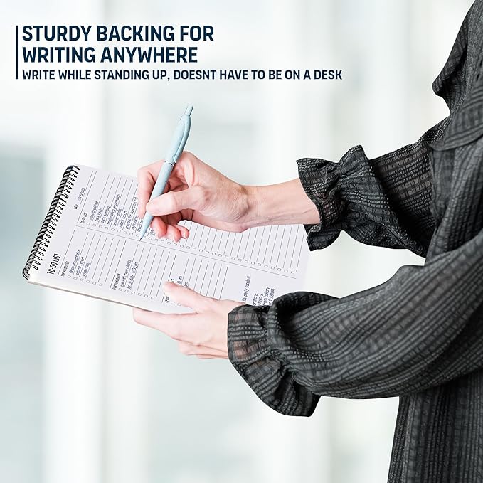To Do List Notepad 8.5x11" - Has Multiple Functional Sections - Large Size, 52 Sheets - Spiral Daily Planner Notebook - Task Checklist Organizer Agenda Pad for Work, Note and Todo Organization