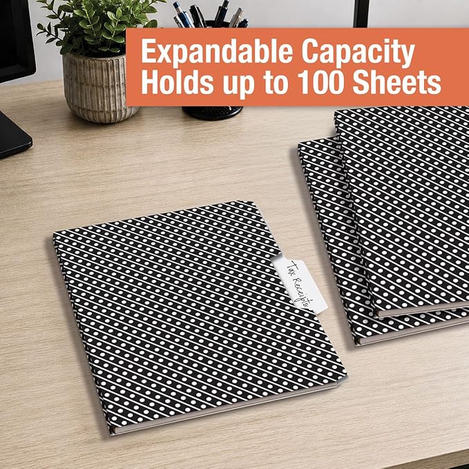 Current Elegant Black File Folders Value Pack - Bulk Set of 24, 6 Pretty Decorative Designs, 1/3 Cut Tabs, Heavy-Duty Paper Stock, Office Supplies for Home & Work, 9-½” x 11-¾” Letter Size