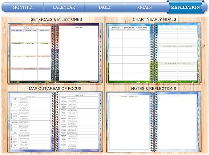 Tools4Wisdom Planner 2026-2027 - Dated April 2026-2027 June - Weekly Monthly Daily Academic Year Calendar with Stickers, Tabs, Pocket & Thick Paper - Spiral Bound 8.5x11 Hardcover - A6J7 - Follow Your Dreams