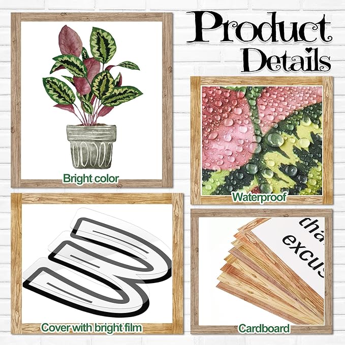 Qilery Classroom Bulletin Board Set, Greenery Bookshelf Decor, Plant Motivational Classroom Decorations, Reading Library Bulletin Board Cutouts for Back to School Teacher Wall Decor