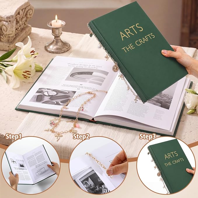 4 Pcs Bible Charm Chain Christian Charms Bookmarks Bible Book Accessories with Scripture Bookmark Gold Cross Religious Chain for Study Prayer Church Gift Christian Book Decoration