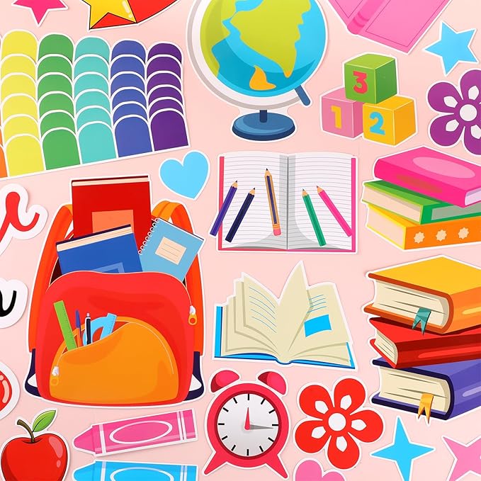 gisgfim Welcome Back to School Bulletin Board Decorations Set Motivational Learn Something New Classroom Colorful Rainbow Paper Cutouts Bulletin Board Decor for Nursery Door Teachers Chalkboard Wall