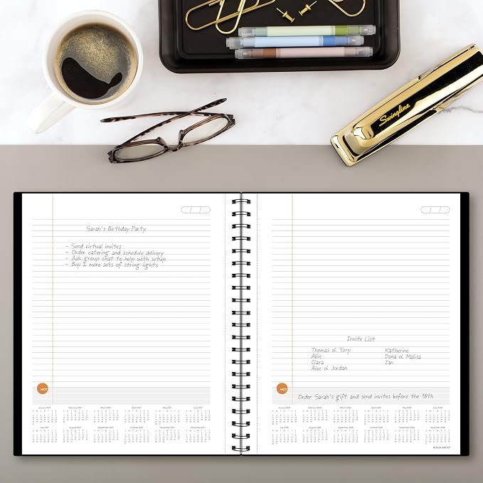 AT-A-GLANCE Undated Planning Notebook with Reference Calendars, 8.5" x 11", 168 Pages, Plan. Write. Remember., Black (7062090527)