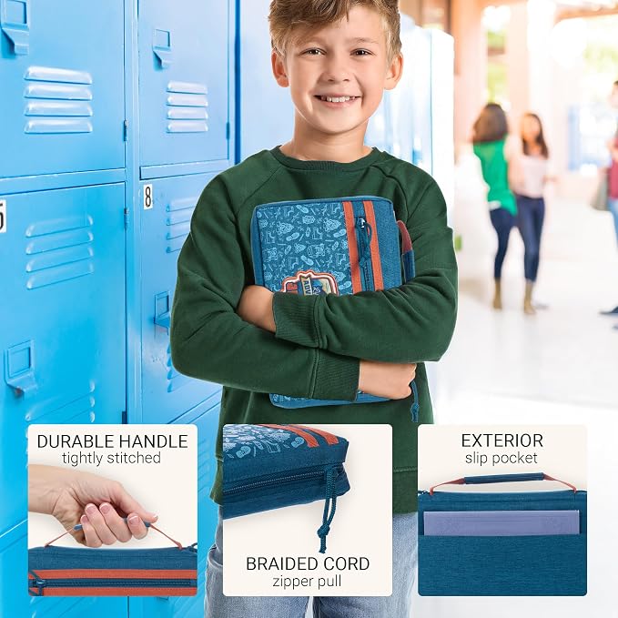 Christian Art Gifts Premium Polyester Bible Cover: Adventure with Jesus, Zippered Pocket Storage, Pen Loops, Protective Book Carry Case Accessory, Encouraging Gift, Teal & Orange Outdoor Theme, Small