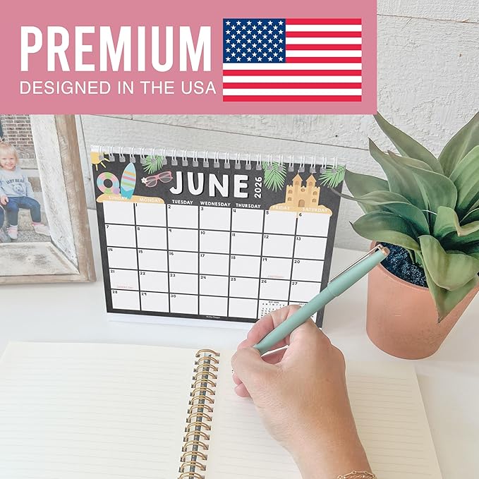 Small Desk Calendar 2026-18-Month 2026 Desk Calendar Small for Home, Office & Classroom, Standing Flip Desks Calendars 2026-2027, Teacher Appreciation Gifts, Graduation Gifts