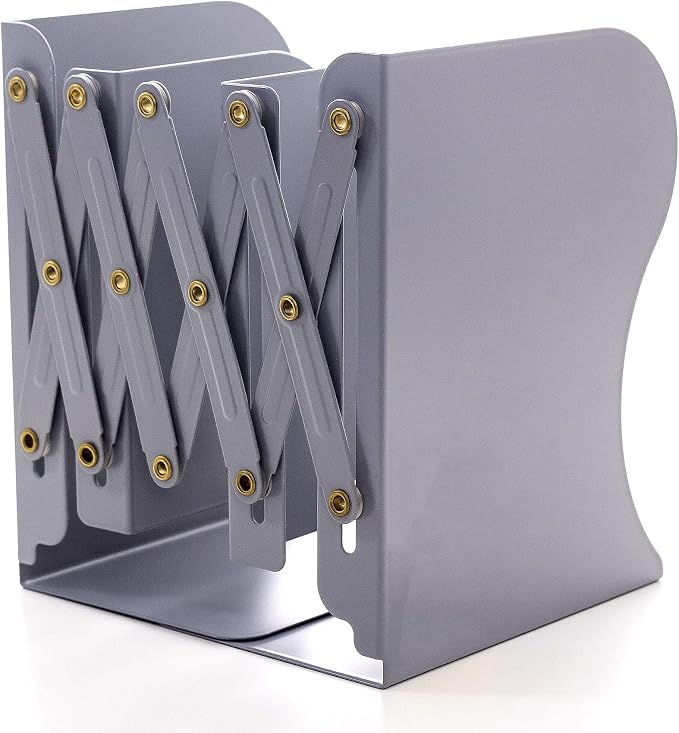 Adjustable Bookends Metal Book Ends for Heavy Book Holder Heavy Duty Bookends Nonskid Bookcase Desktop Book Organizer Binder Holder