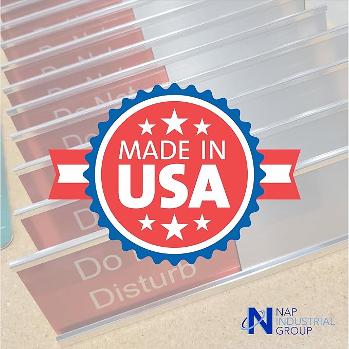 Quality Satin-Aluminum Conference Room Slider Signs - 10 x 2 - Made in the USA (Red/Green)